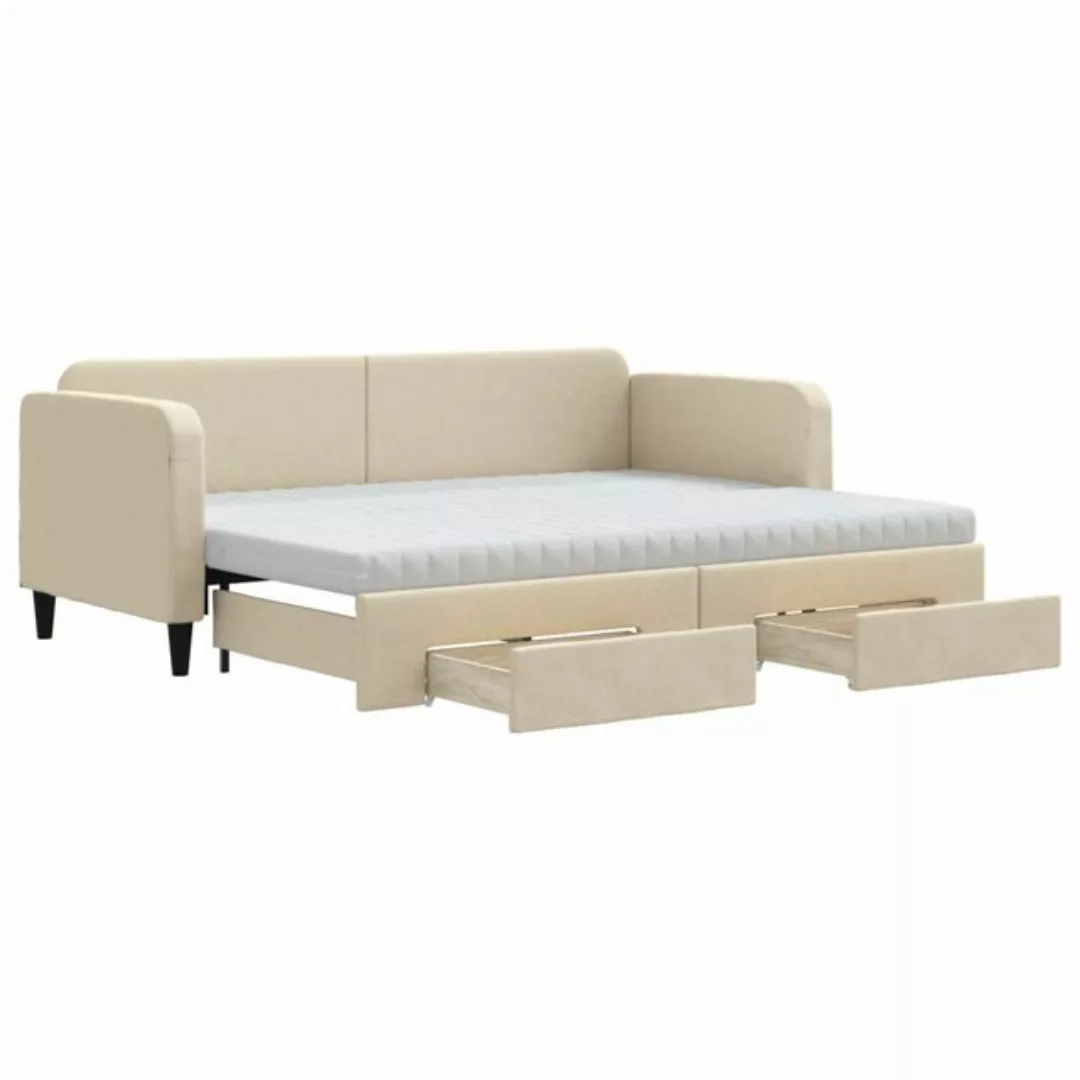 vidaXL Gästebett Gästebett Tagesbett Ausziehbar mit Schubladen Creme 80x200 günstig online kaufen