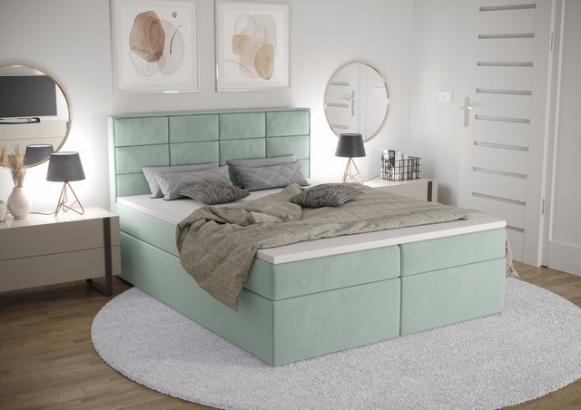 B&B Home Boxspringbett Kaja (H3 Matratze Bonellfederung, Kopfteil, Bettkast günstig online kaufen