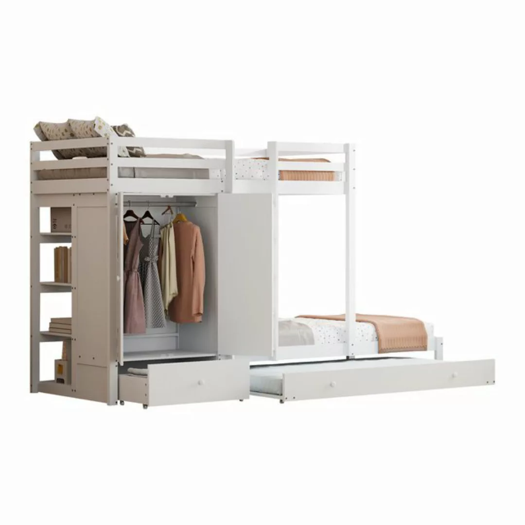 HAUSS SPOLE Etagenbett 90x200 mit Ausziehbett, Kleiderschrank, Schublade un günstig online kaufen