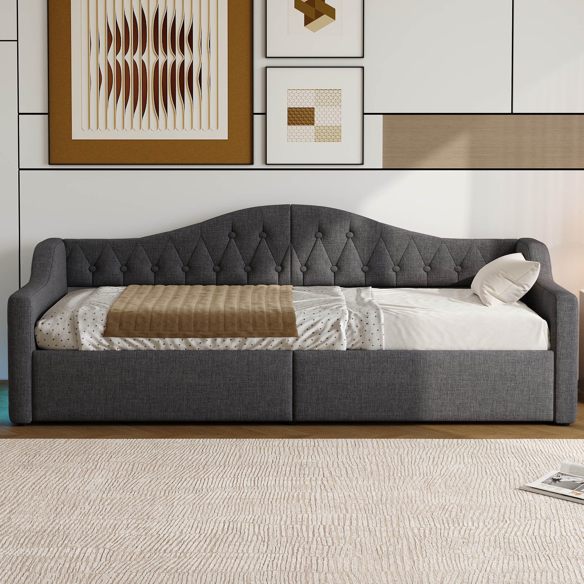 STILVORA Daybett 90x200 mit Matratze&Stauraum,Gepolstertes Tagesbett günstig online kaufen