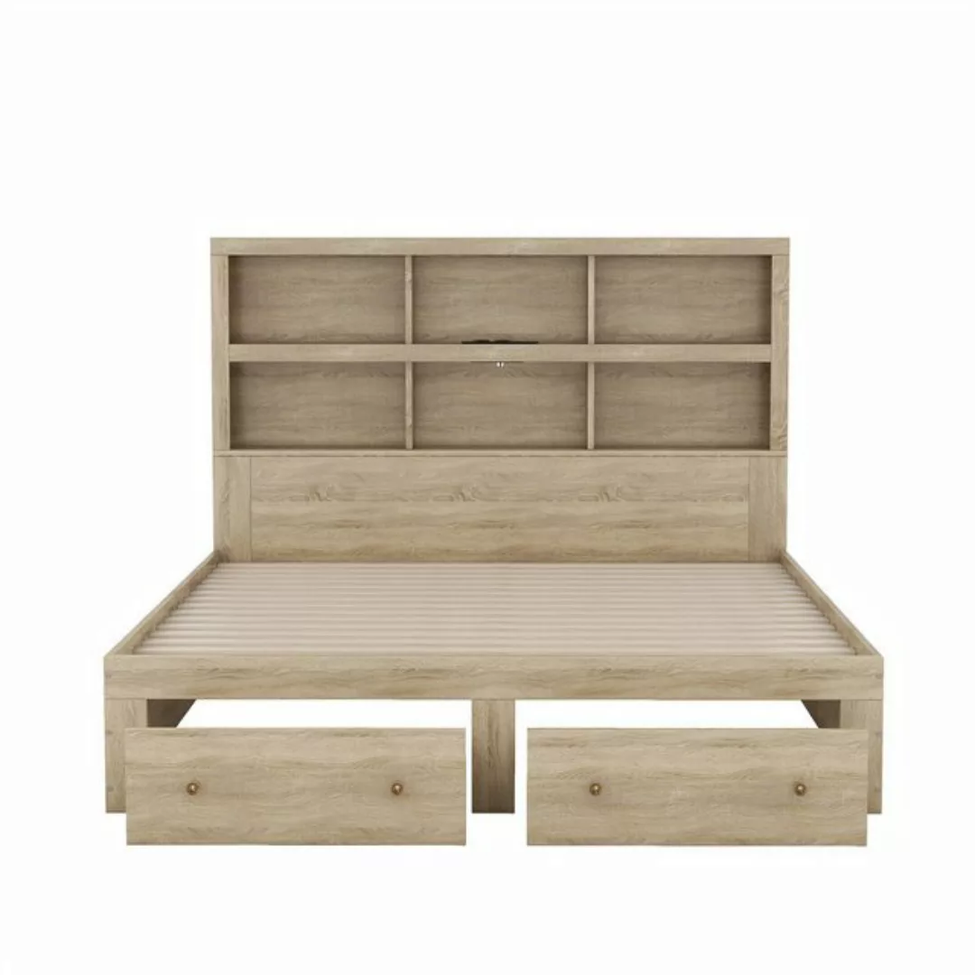 autolock Holzbett Doppelbett,Holzbett,Massivholz,Kingsize-Plattformbett,160 günstig online kaufen