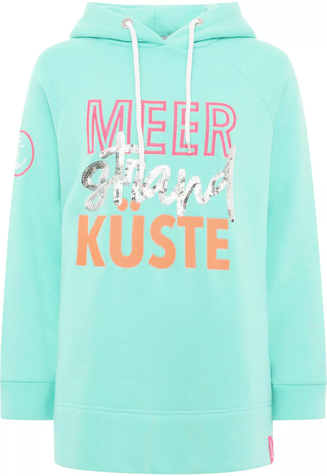 Zwillingsherz Hoodie "Meer Strand Küste" Oversized mit Kapuze und Front und günstig online kaufen