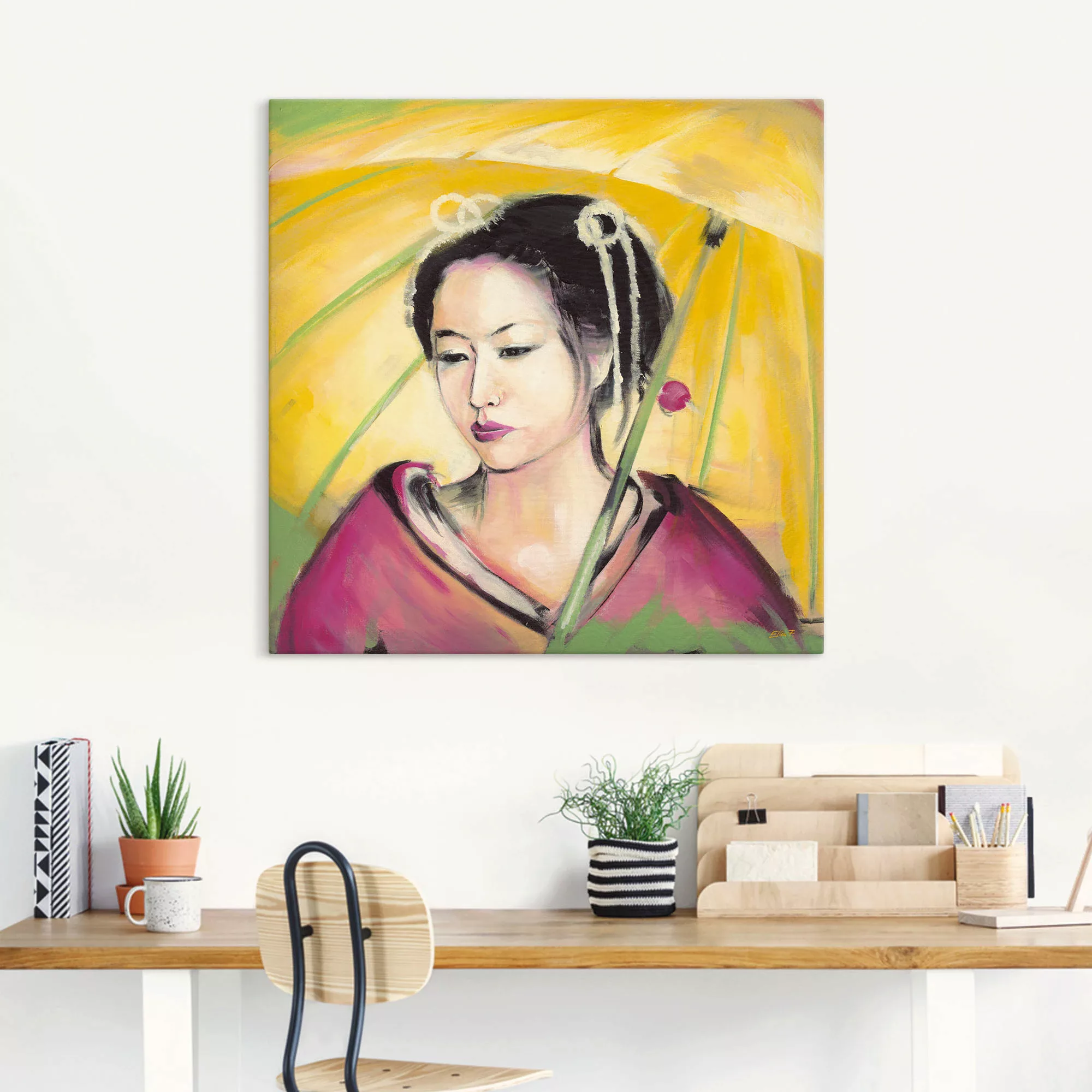 Artland Wandbild "Geisha", Frau, (1 St.), als Leinwandbild, Wandaufkleber i günstig online kaufen