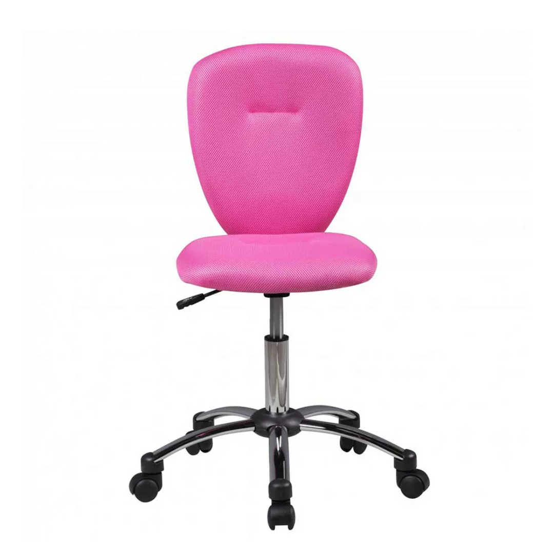 Kinderdrehstuhl Pink mit höhenverstellbarem Sitz Gestell aus Metall günstig online kaufen