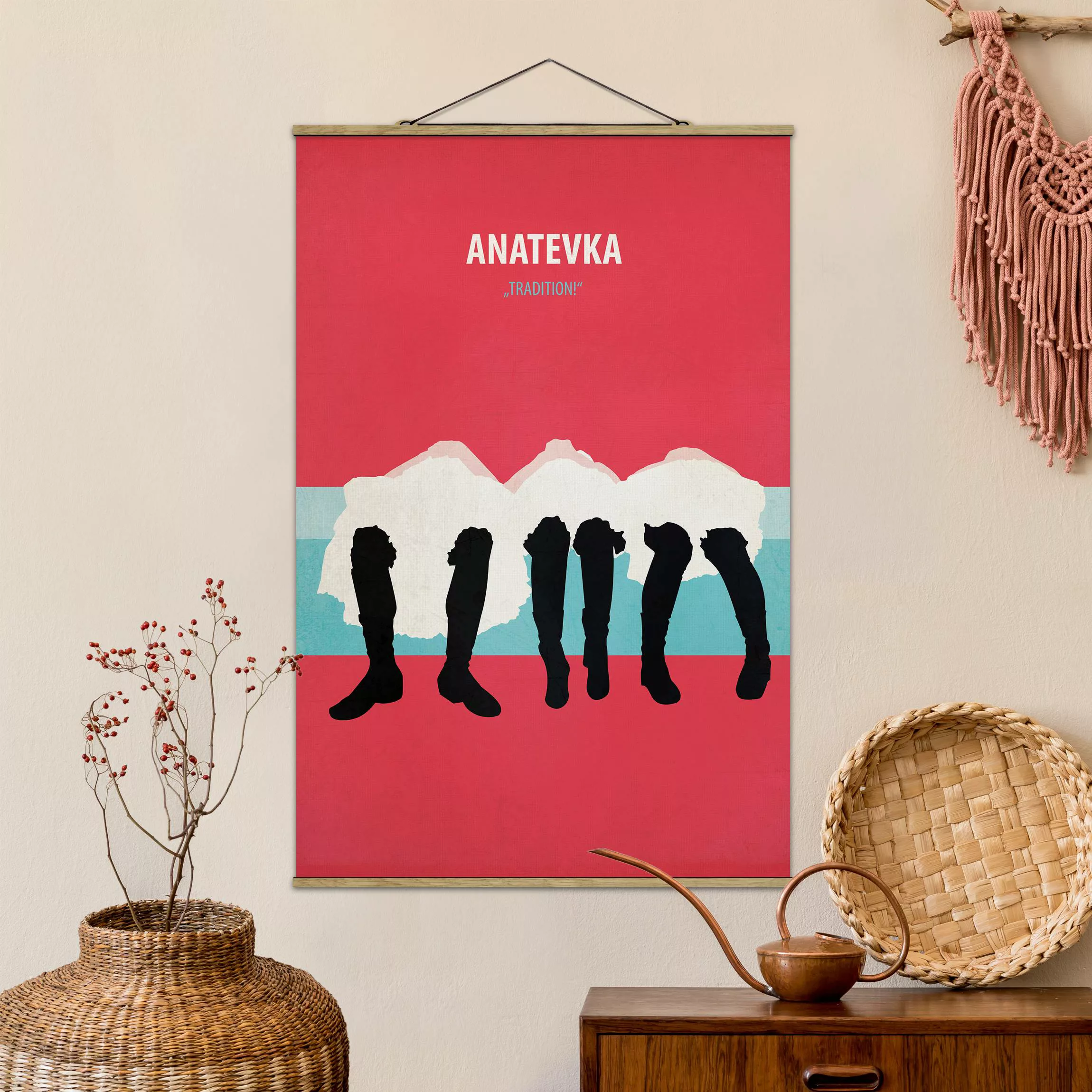 Stoffbild Portrait mit Posterleisten - Hochformat Filmposter Anatevka II günstig online kaufen
