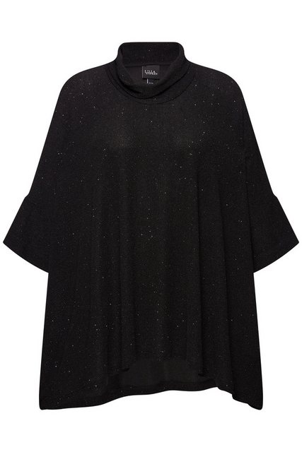 Ulla Popken Rundhalsshirt Shirt oversized Glitzer-Effekt Rollkragen Halbarm günstig online kaufen