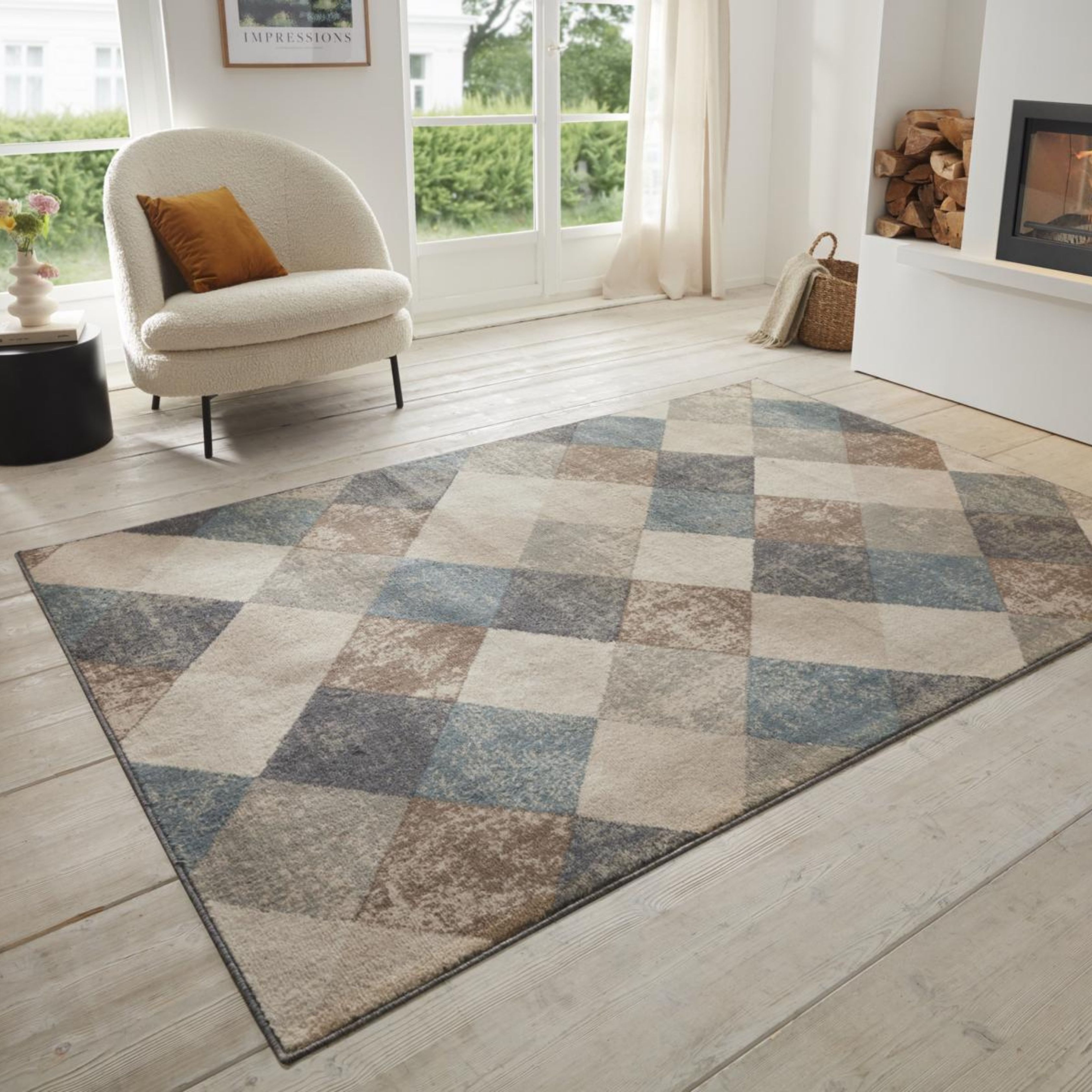 HANSE Home Teppich »Bakke«, rechteckig, 8 mm Höhe, Kurzflor, Läufer, Rauten günstig online kaufen