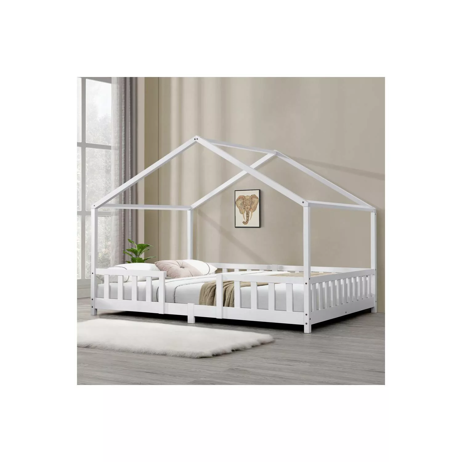 Großes Kinderbett Liegefläche 140x200 cm THULE-100 mit Lattenrost und Rausf günstig online kaufen