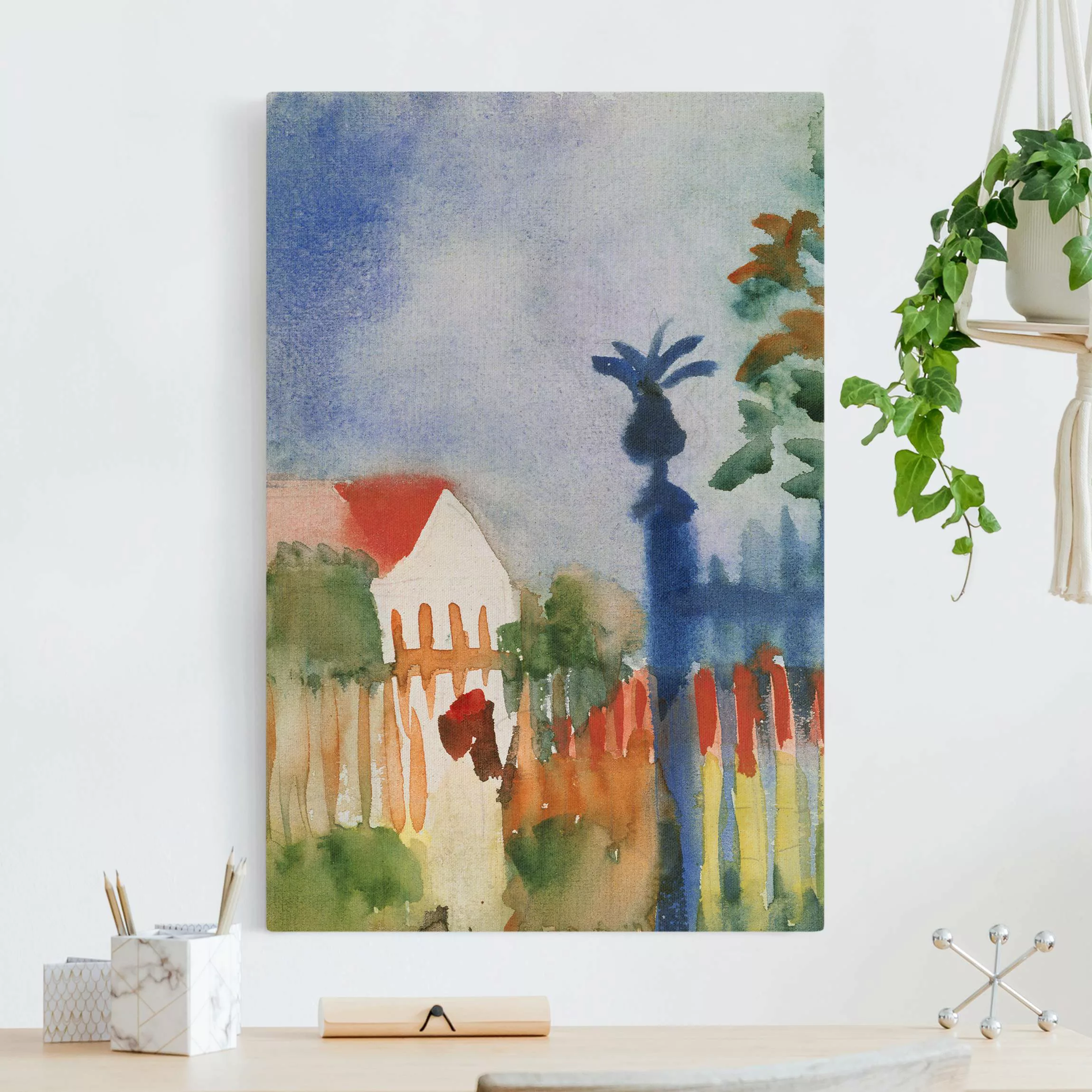 Leinwandbild auf Naturcanvas August Macke - Gartentor günstig online kaufen