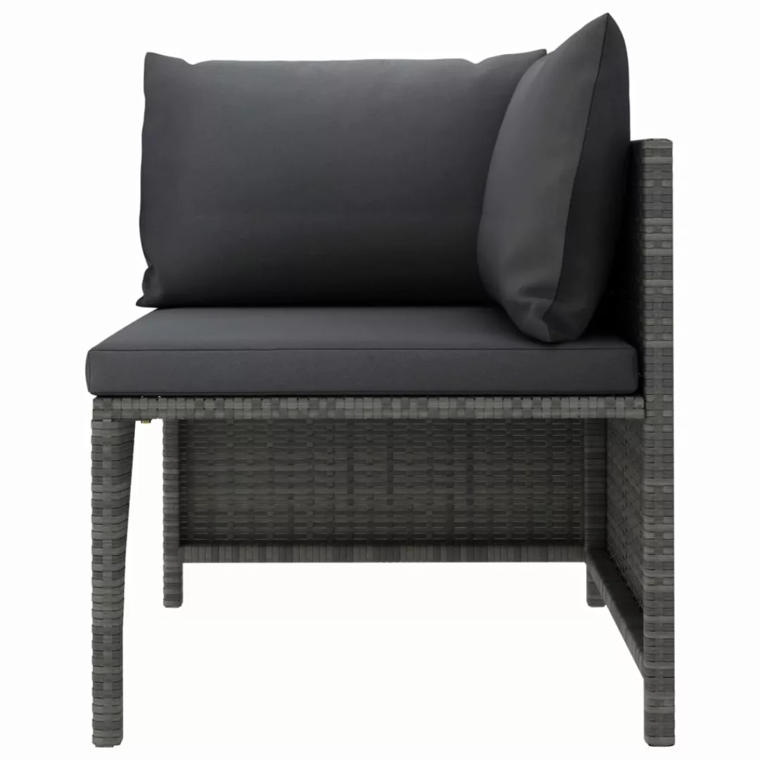 Modulares Ecksofa Mit Kissen Grau Poly Rattan günstig online kaufen