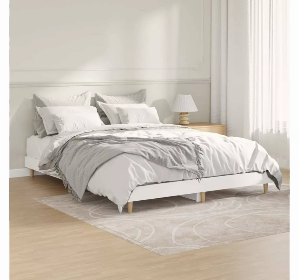 furnicato Bett Bettgestell Weiß 135x190 cm Holzwerkstoff günstig online kaufen