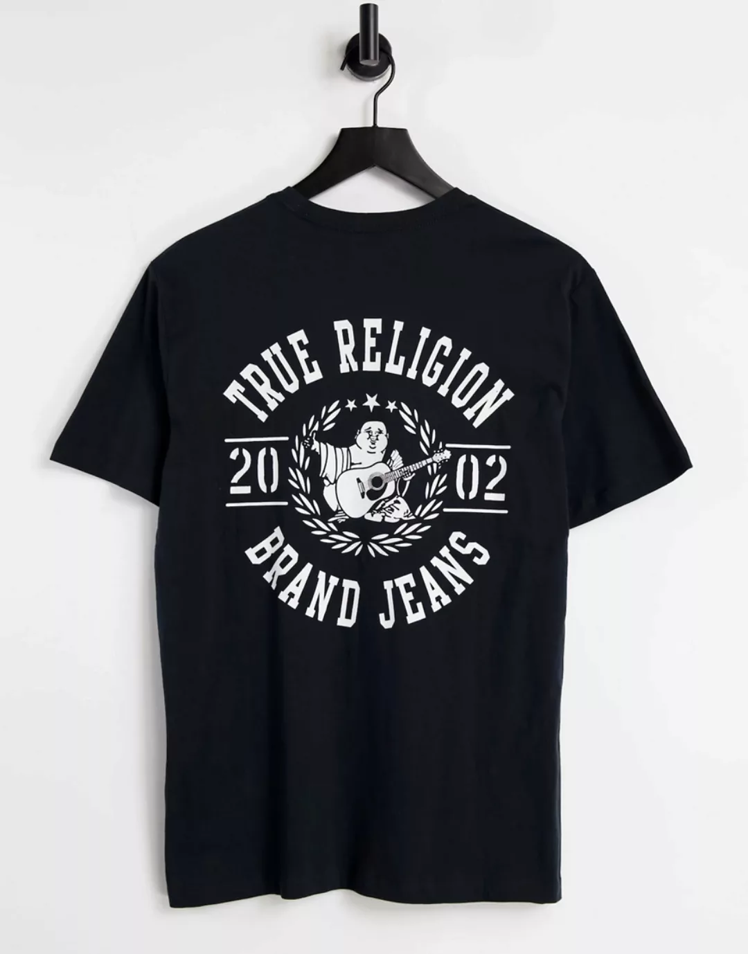 True Religion – T-Shirt mit Rundhalsausschnitt und Logo-Schwarz günstig online kaufen