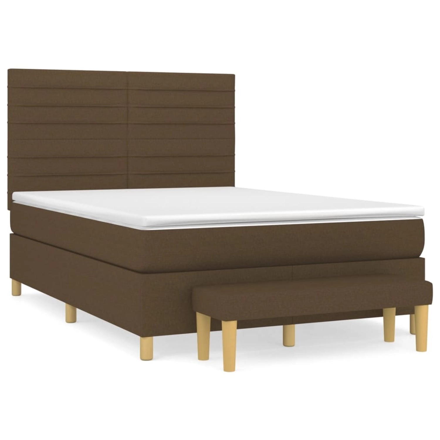 vidaXL Boxspringbett mit Matratze Dunkelbraun 140x190 cm Stoff1367583 günstig online kaufen