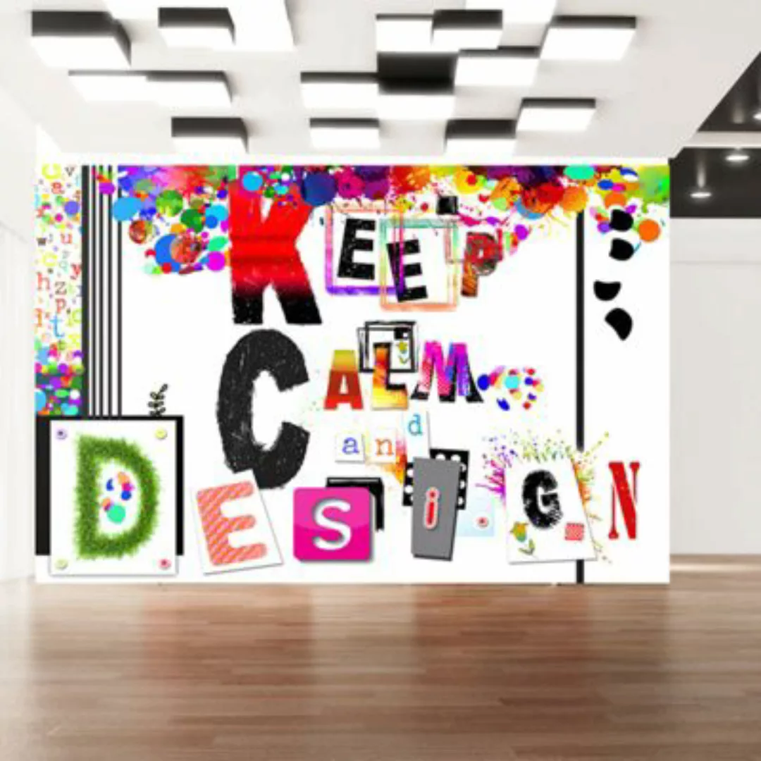 artgeist Fototapete Keep Calm and Design weiß Gr. 400 x 280 günstig online kaufen