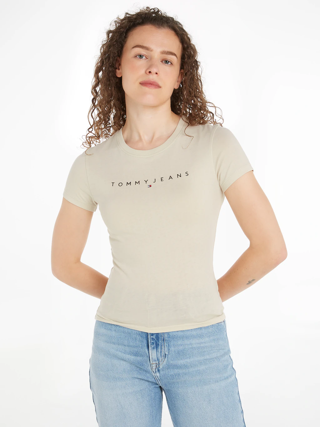 Tommy Jeans Curve T-Shirt "TJW SLIM LINEAR TEE EXT", in Große Größen günstig online kaufen