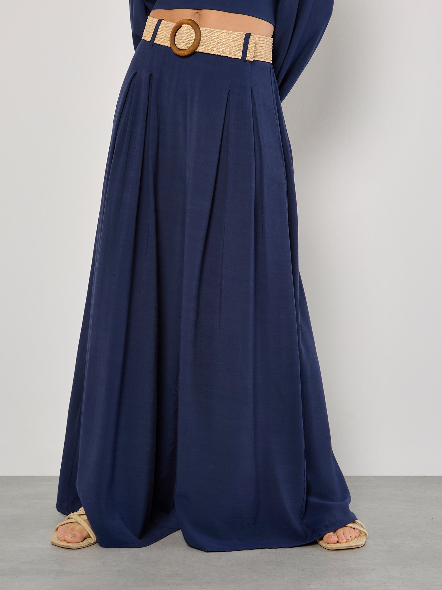 Apricot Stoffhose Palazzo-Hose, (mit Gürtel) mit günstig online kaufen