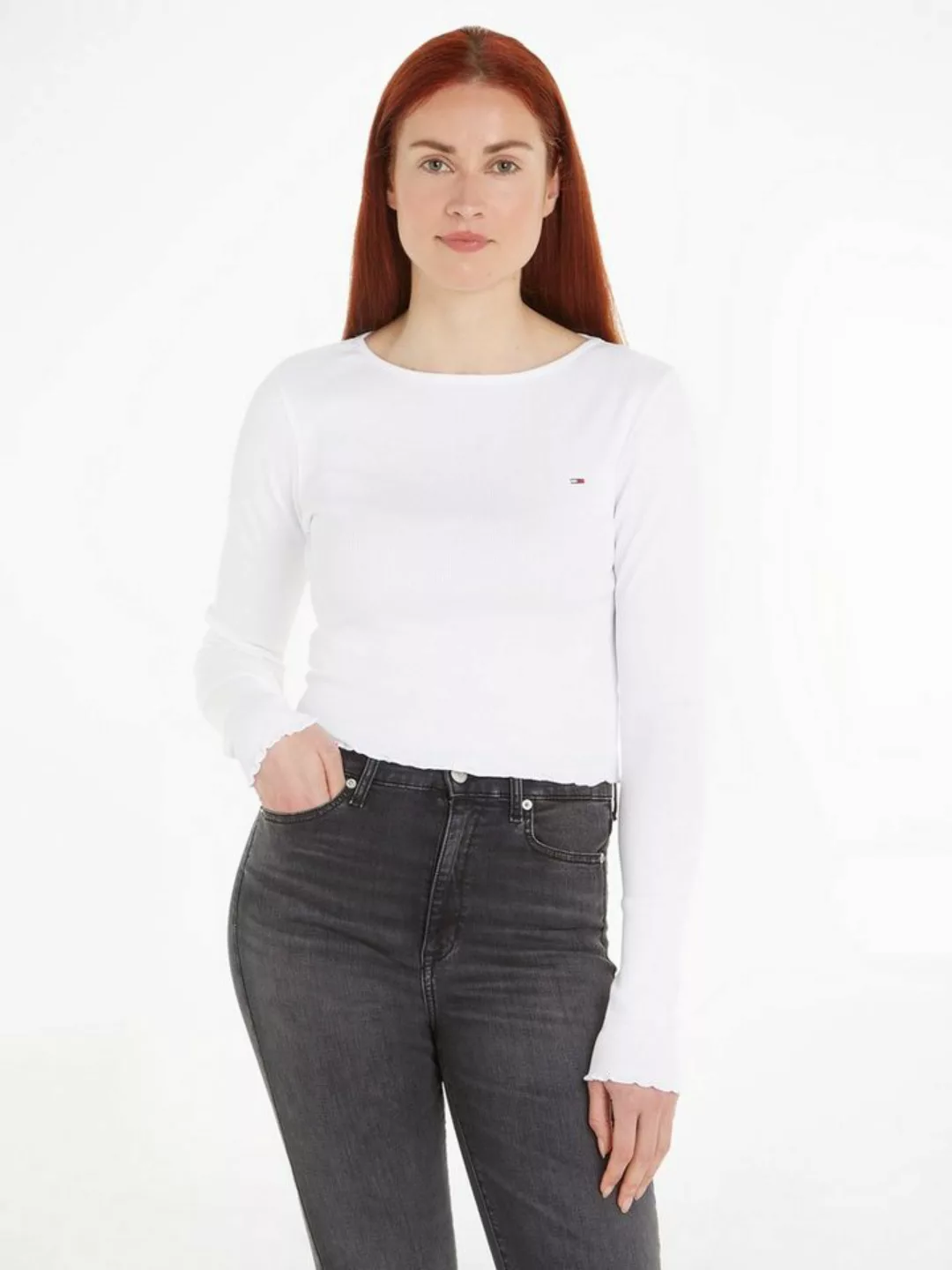 Tommy Jeans Crop-Top mit Logo-Prägung an der Brust günstig online kaufen