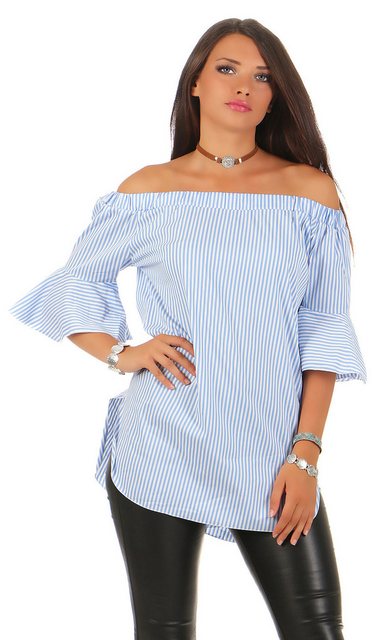 Mississhop Carmenbluse Stilvolles Off-Shoulder Oberteil mit Glockenärmeln M günstig online kaufen