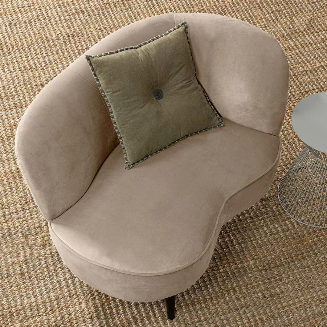 Modernes Lounge Sofa im Retrostil Khaki und Schwarz günstig online kaufen