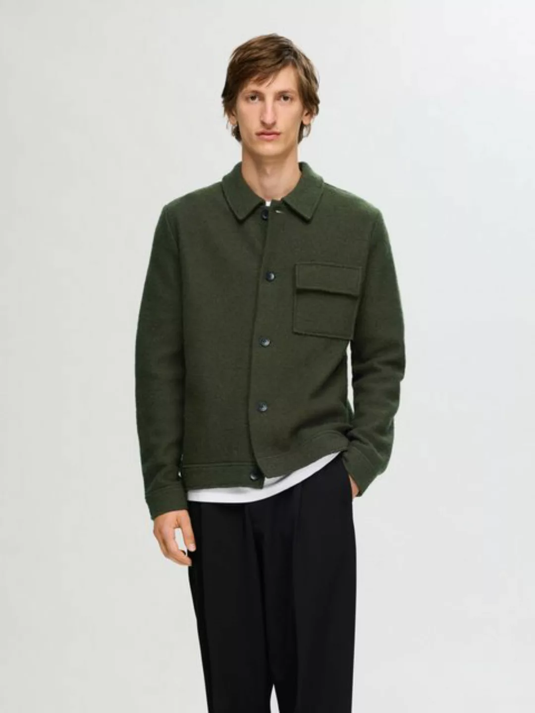 SELECTED HOMME Strickjacke "SLHNEALY LS KNIT SHIRT JACKET NOOS" günstig online kaufen