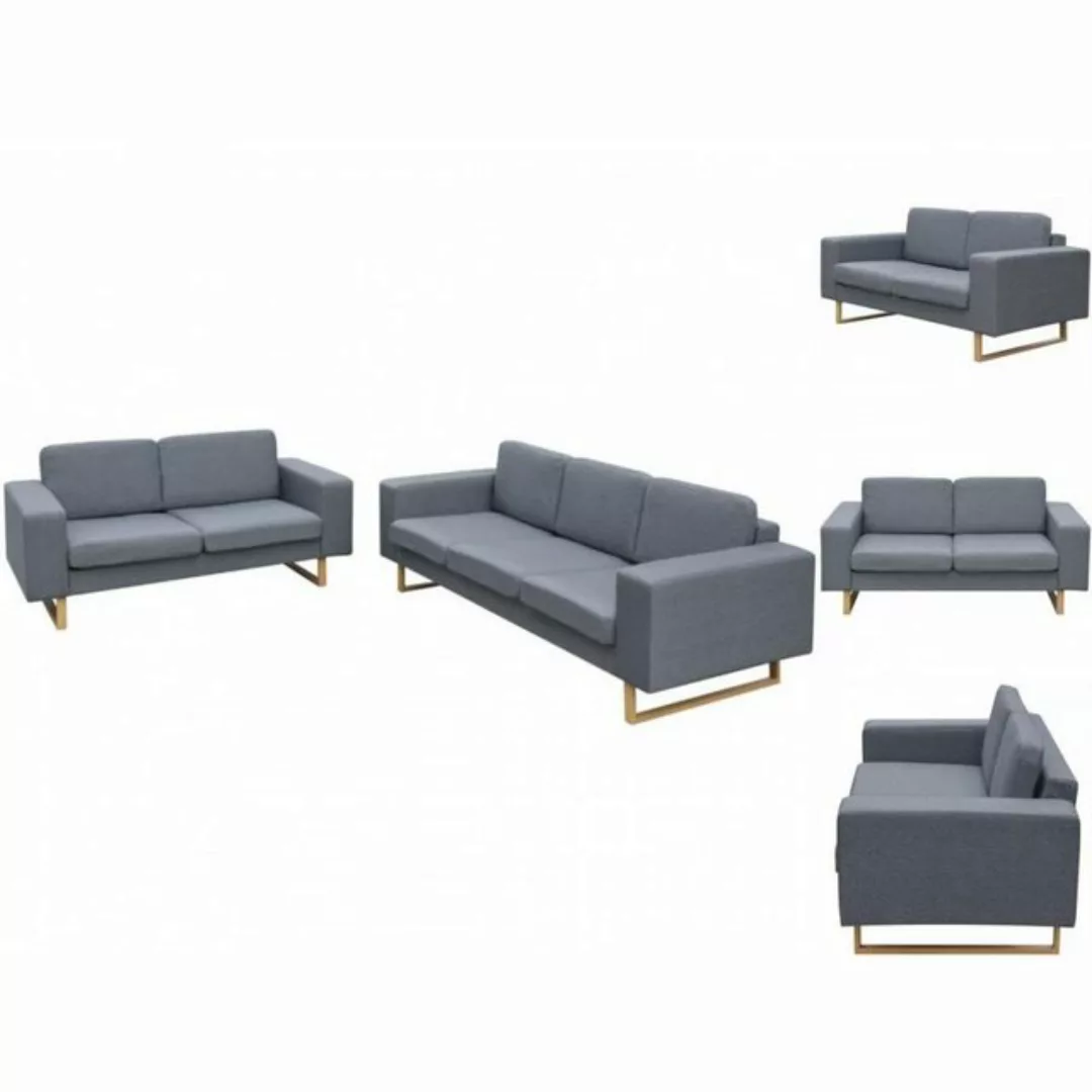 vidaXL Sofa 2-Sitzer und 3-Sitzer Sofa Set Hellgrau günstig online kaufen