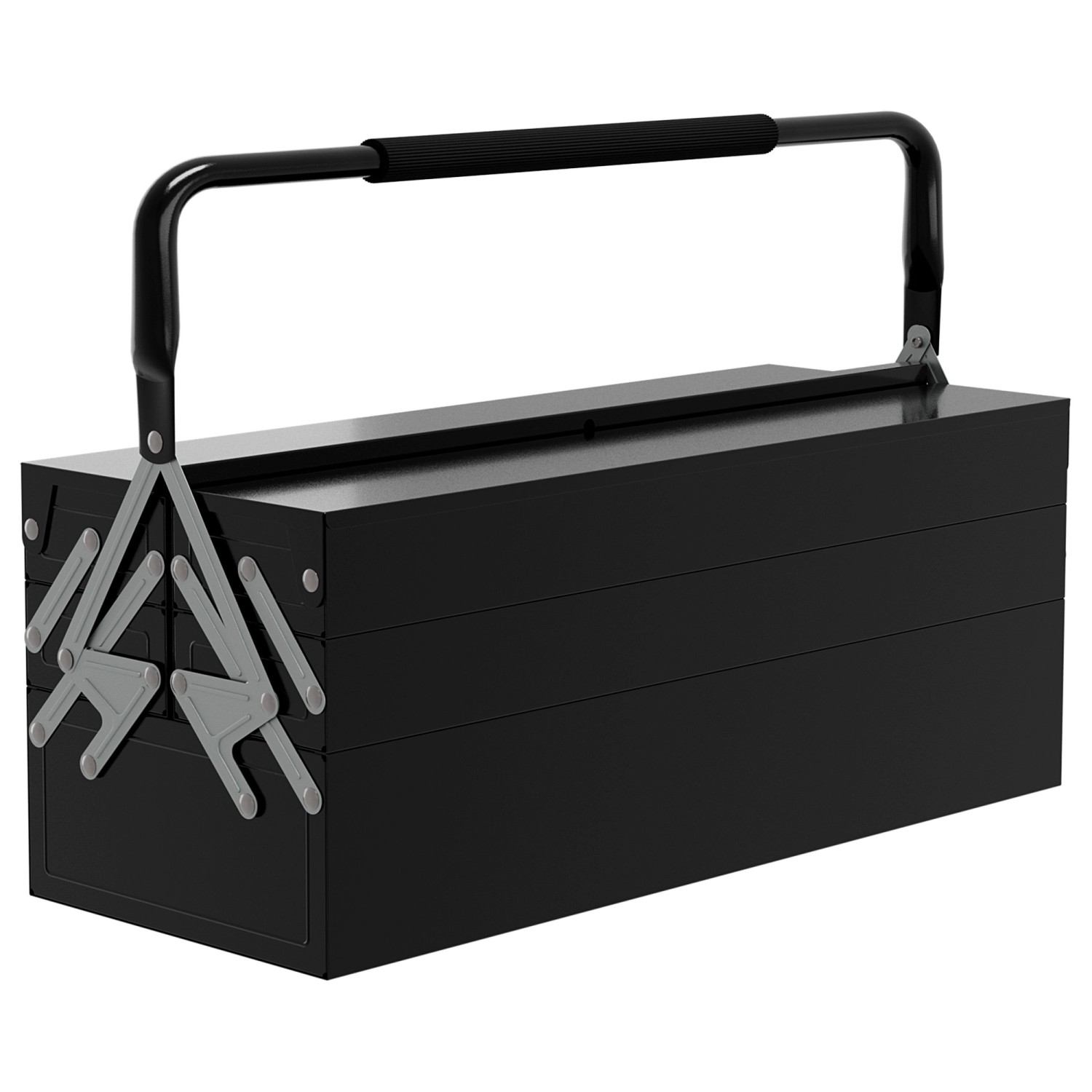 DURHAND Werkzeugkasten Werkzeugkoffer Stahl Schwarz 56L x 20B x 41H cm günstig online kaufen