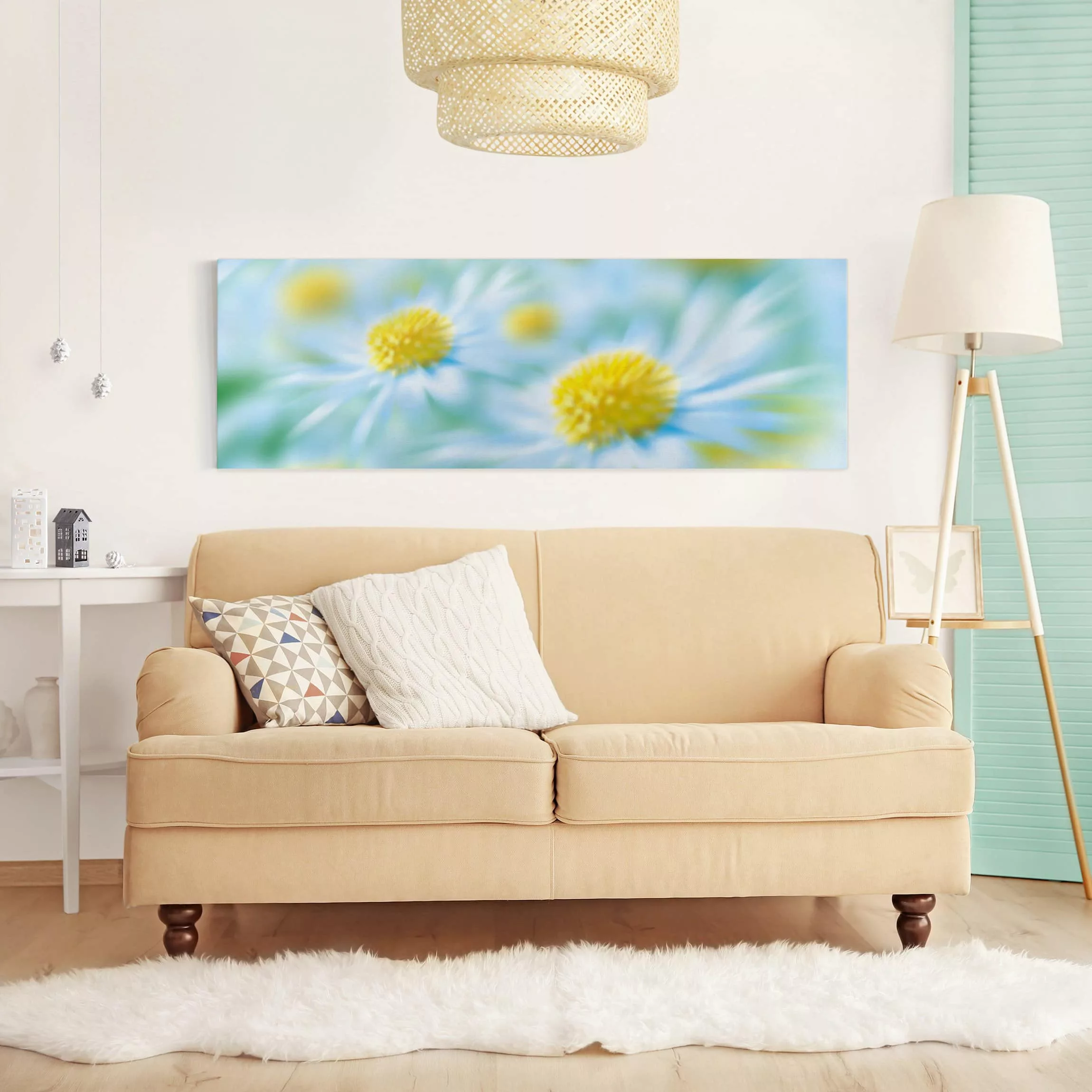 Leinwandbild Blumen - Panorama Daisy günstig online kaufen