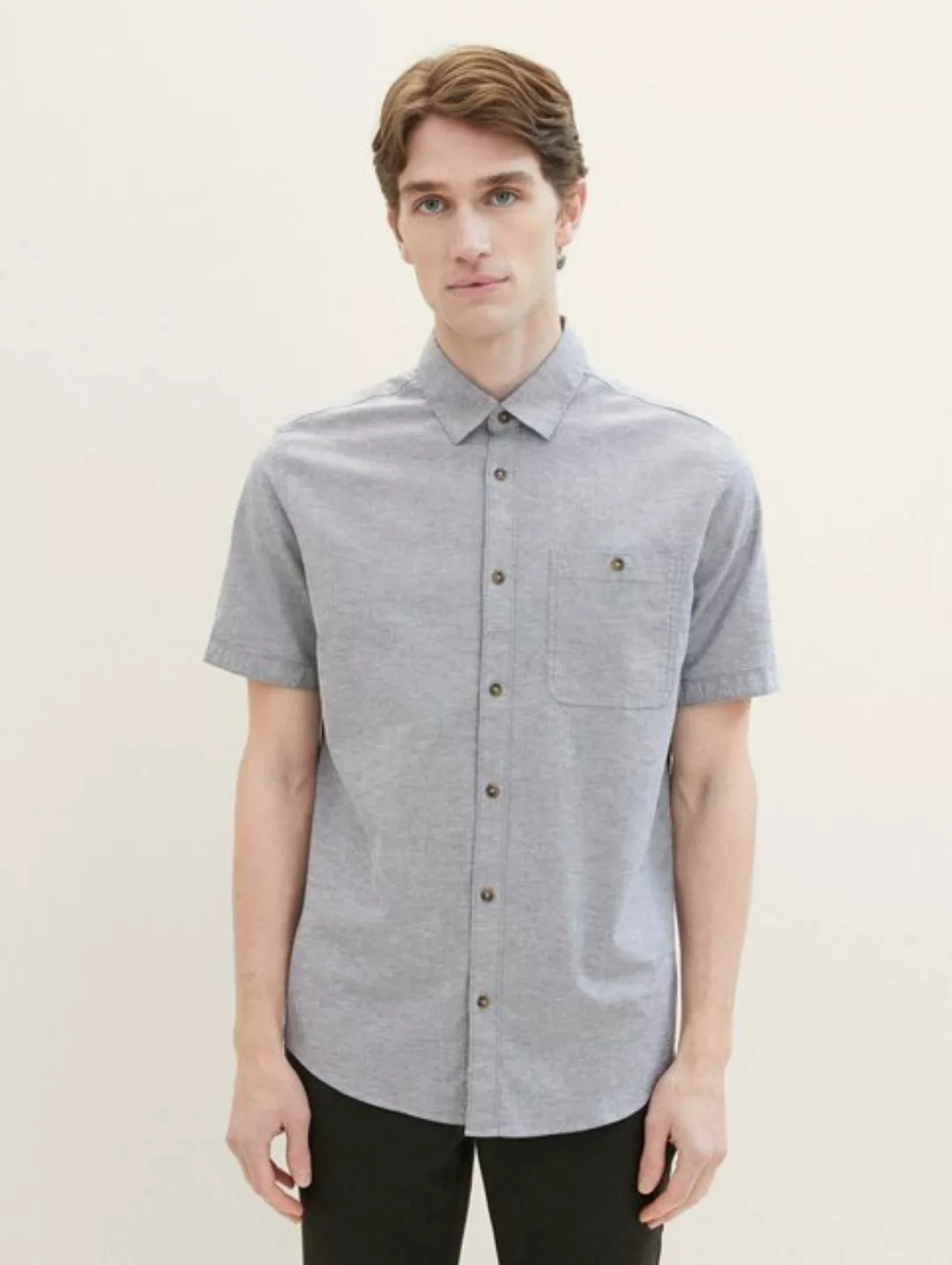 TOM TAILOR Langarmhemd Basic Kurzarmhemd günstig online kaufen