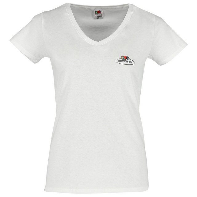 Fruit of the Loom Rundhalsshirt Damen T-Shirt mit V-Ausschnitt mit Vintage- günstig online kaufen