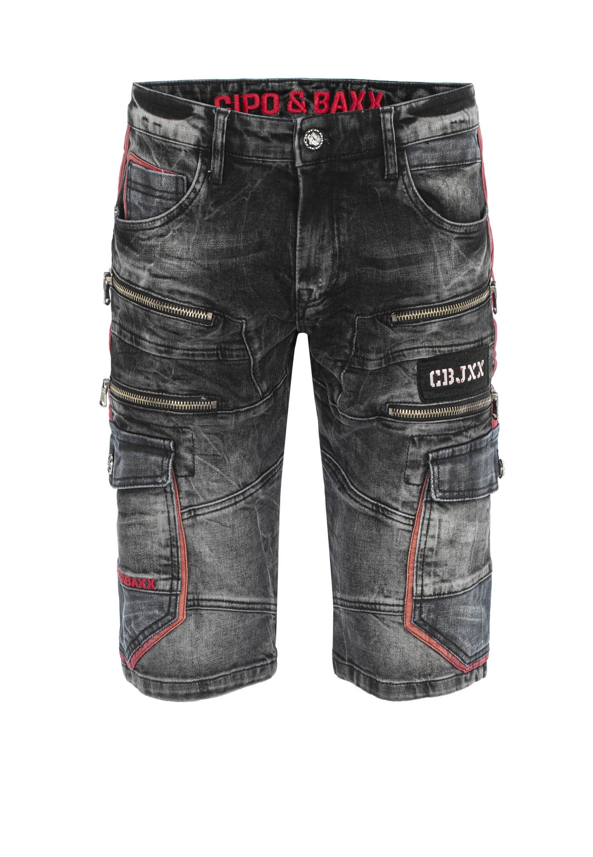 Cipo & Baxx Jogg Pants Bermuda & Short mit Reißverschluss-Verzierungen, CK2 günstig online kaufen