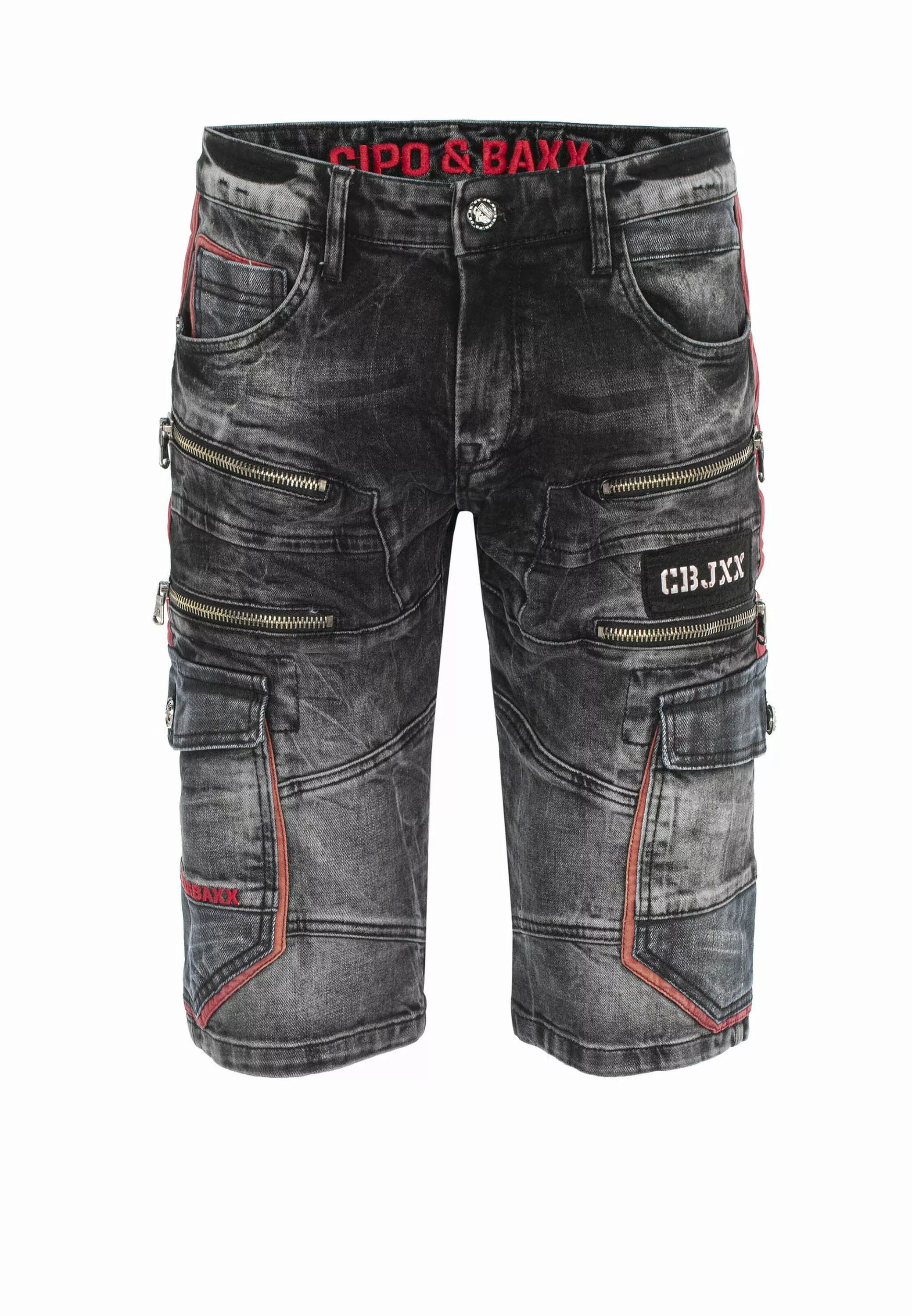 Cipo & Baxx Jogg Pants Bermuda & Short mit Reißverschluss-Verzierungen, CK2 günstig online kaufen