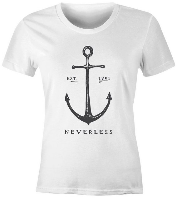 Neverless Print-Shirt Damen T-Shirt Anker Slim Fit Neverless® mit Print günstig online kaufen