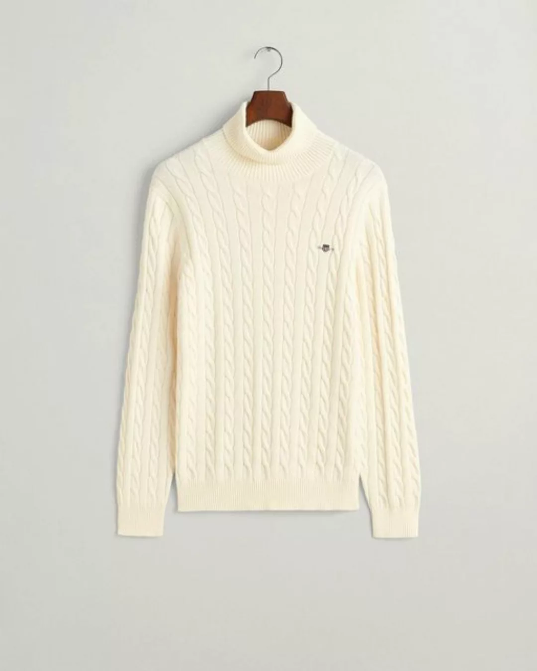 Gant Strickpullover COTTON CABLE TURTLE NECK, CREAM günstig online kaufen