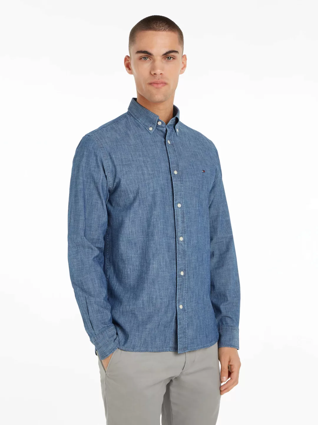 Tommy Hilfiger Langarmhemd "CHAMBRAY SOLID RF SHIRT" günstig online kaufen