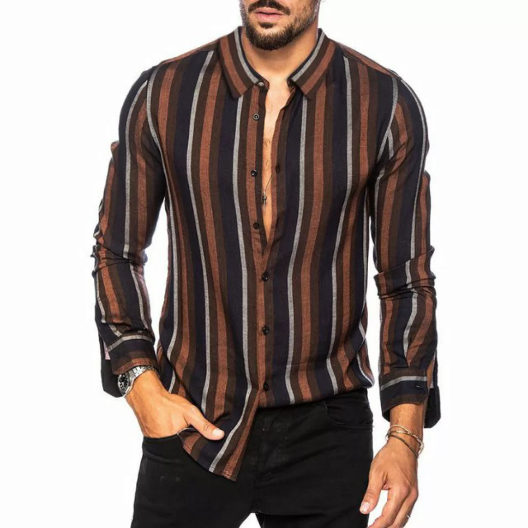 FIDDY Hemdbluse Lässiger Herren-Cardigan aus warmem Material mit langen Ärm günstig online kaufen