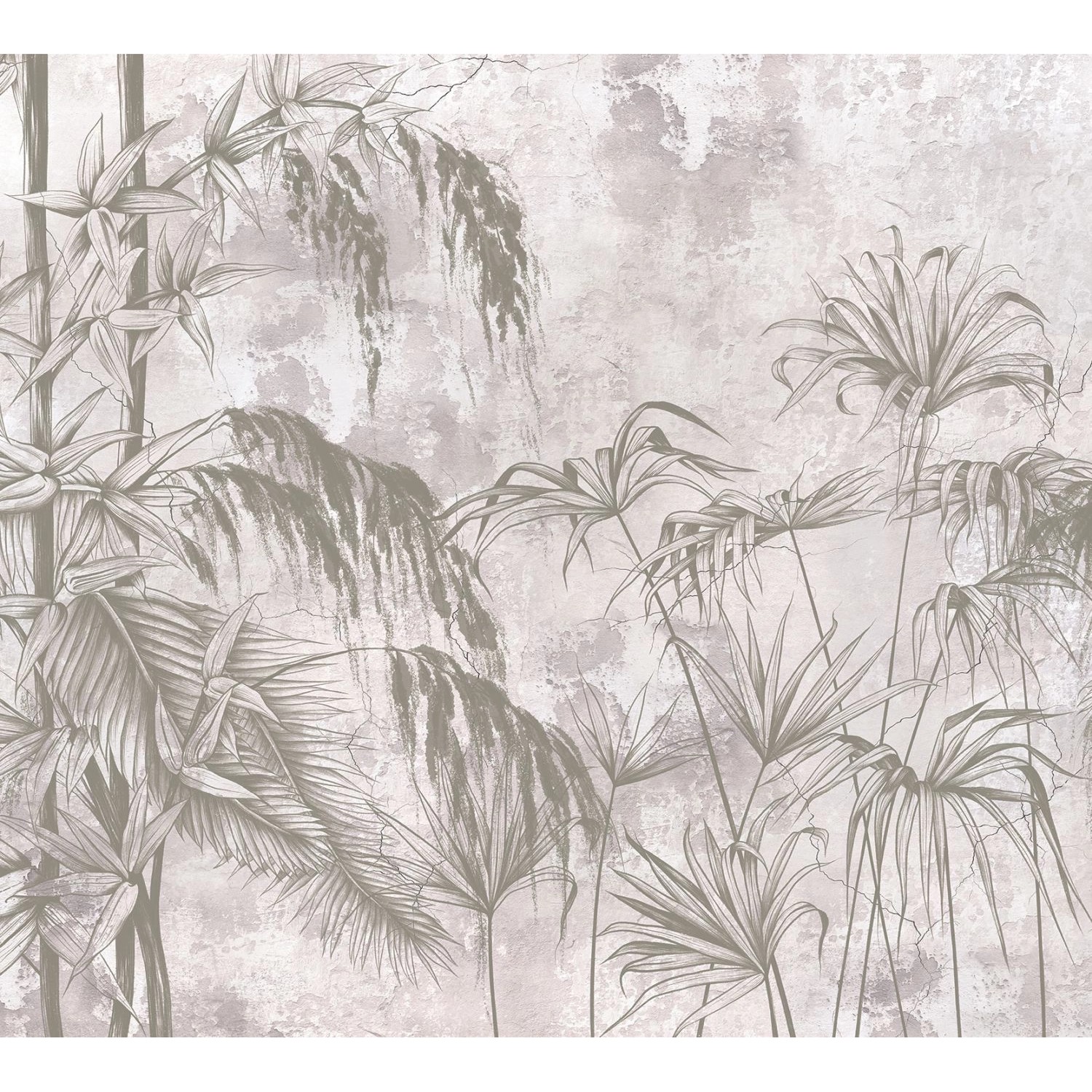 Sanders & Sanders Fototapete Tropische Pflanzen Grau 3 x 2,7 m 601177 günstig online kaufen