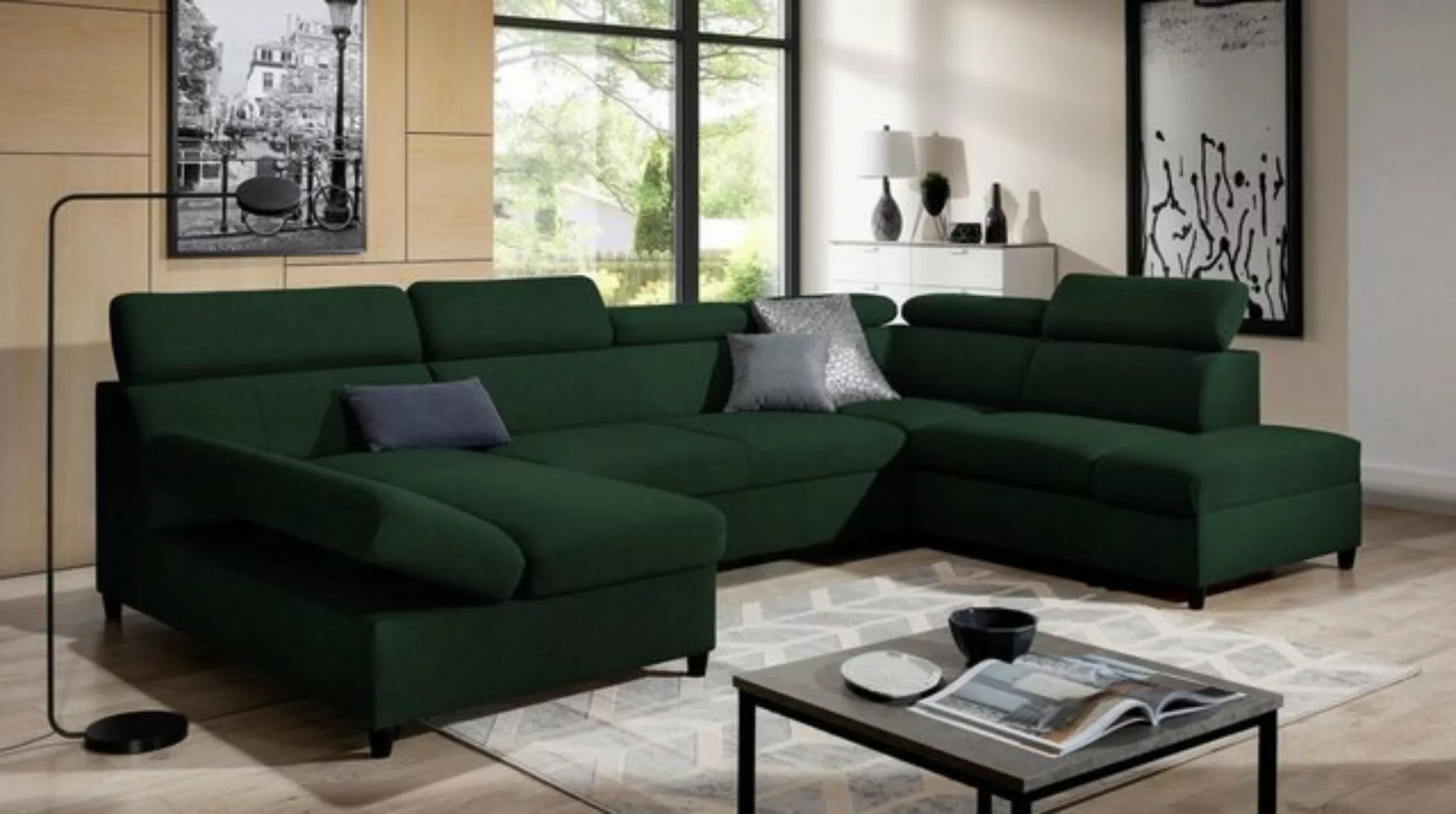 Luxusbetten24 Schlafsofa Designer Sofa Noura U, mit Schlaf- und Klappfunkti günstig online kaufen