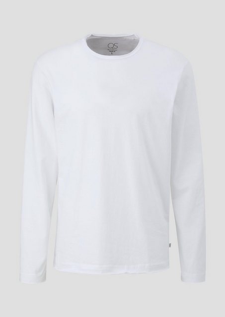 QS Langarmshirt Longsleeve mit Garment Dye Rollsaumblende günstig online kaufen