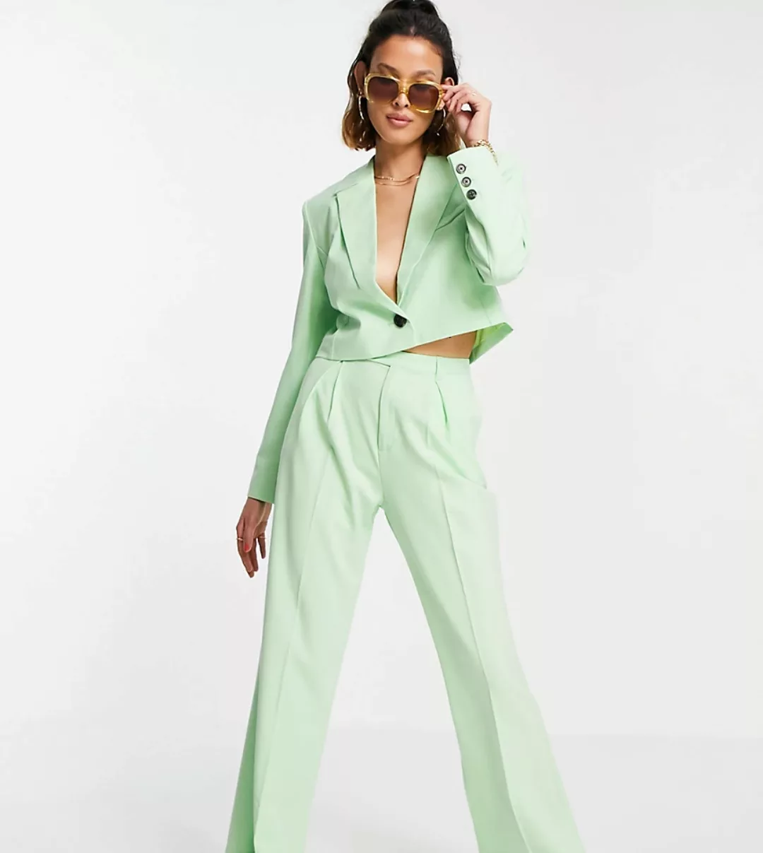 Reclaimed Vintage Inspired – Hose mit hoher Taille in Grün günstig online kaufen