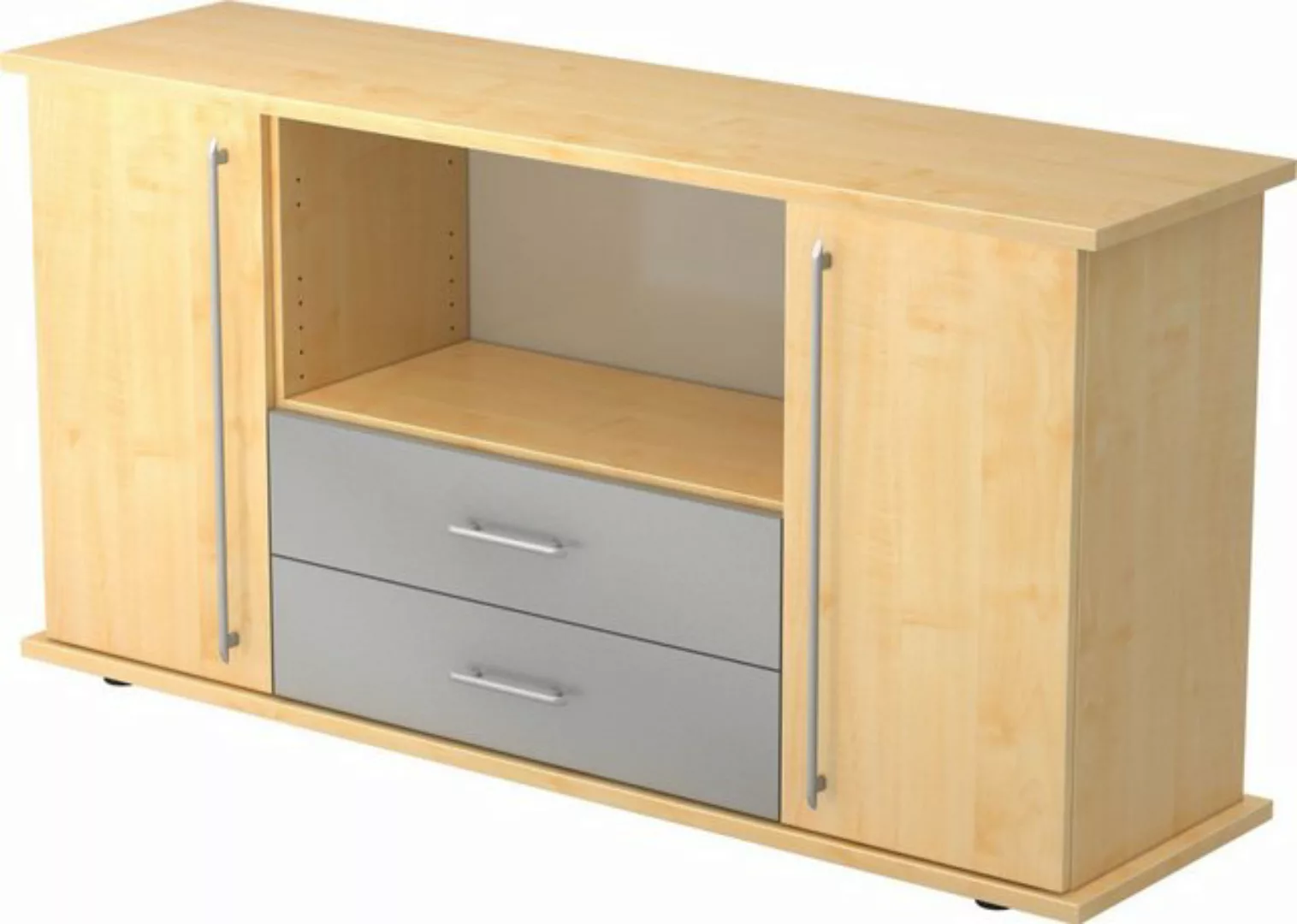 Aktenschrank Sideboard SB 2OH 2 Schübe BxTxH 166,1x44,8x84cm Griff RE Ahorn günstig online kaufen