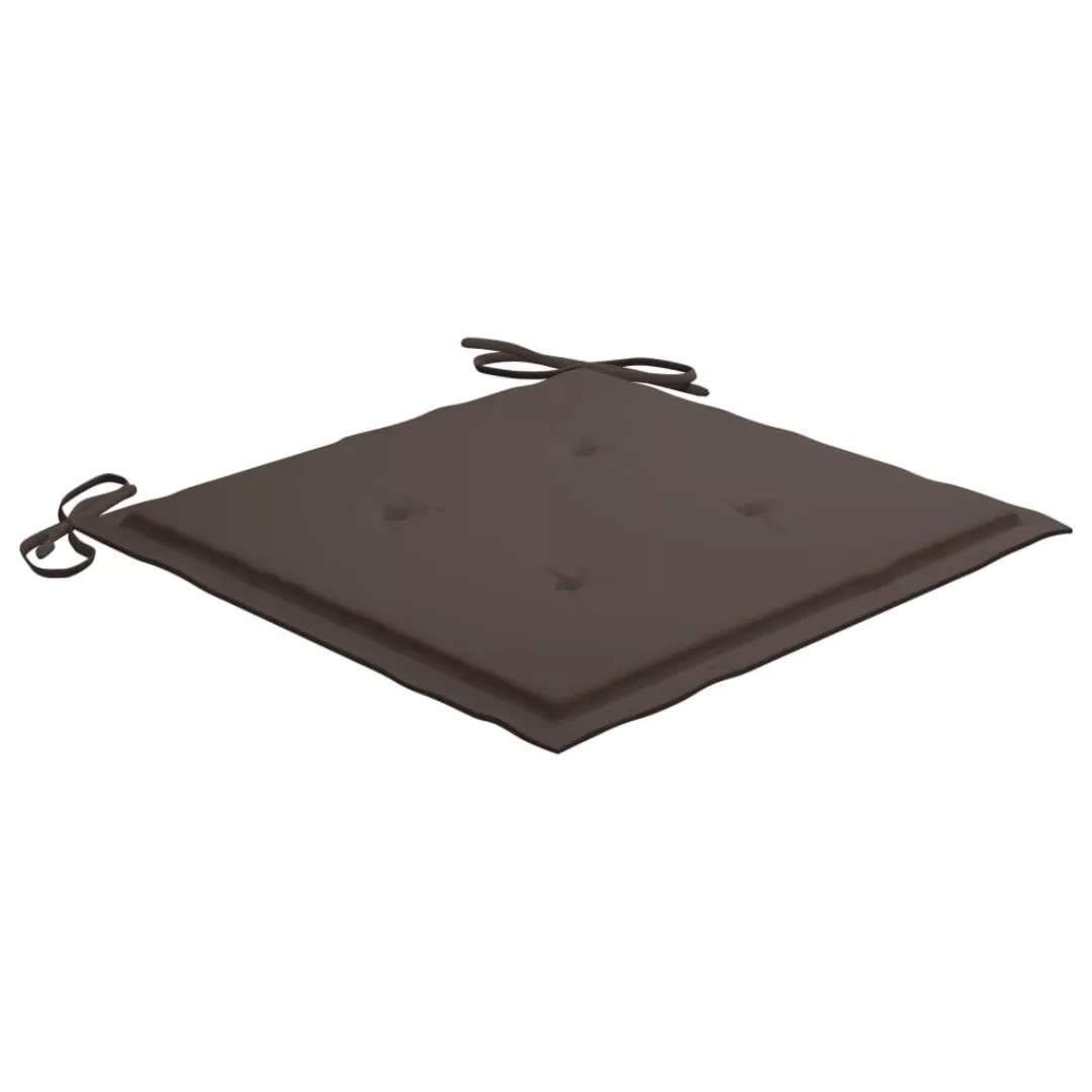 Gartenstuhl-sitzkissen 6 Stk. Taupe 40x40x4 Cm Stoff günstig online kaufen