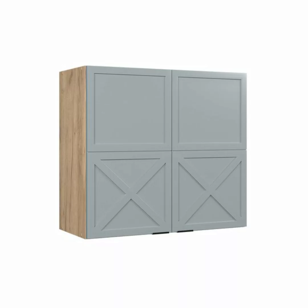 Vicco Glashängeschrank Fame-Line, Hellblau-grau/Goldkraft Eiche, 80 cm günstig online kaufen