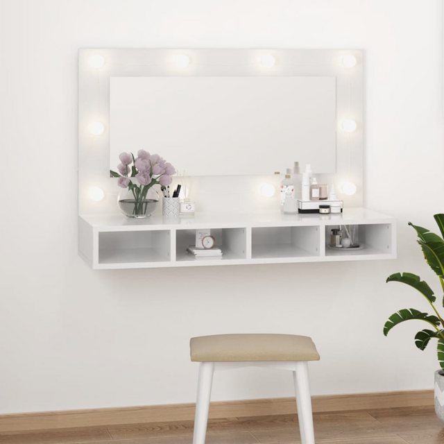 vidaXL Badezimmerspiegelschrank Spiegelschrank mit LED Hochglanz-Weiß 90x31 günstig online kaufen