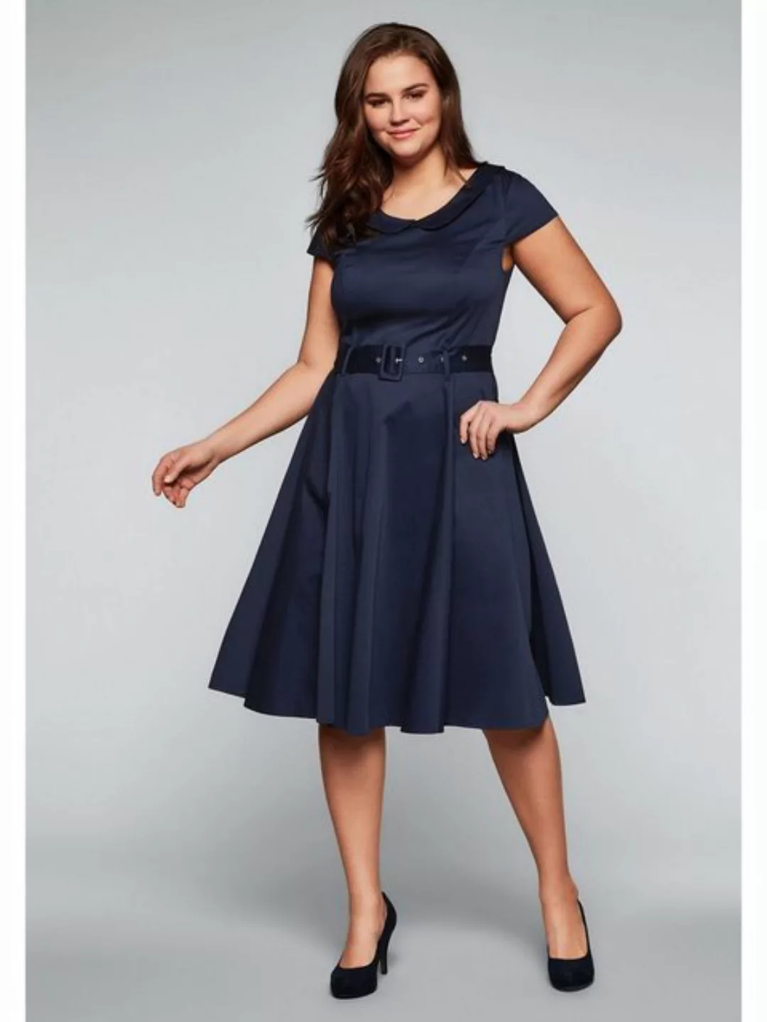 sheego by Joe Browns Cocktailkleid Große Größen mit Bubikragen und Stoffgür günstig online kaufen