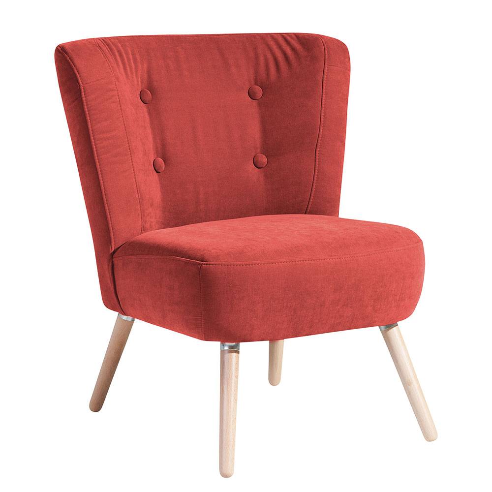 Made in Germany Sessel in Terracotta Velours Buchefarben günstig online kaufen