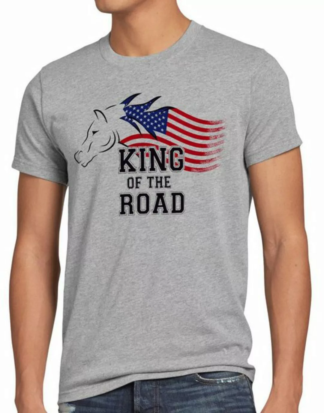 Print-Shirt Herren T-Shirt King of the Road Amerika America Muscle Car moto günstig online kaufen