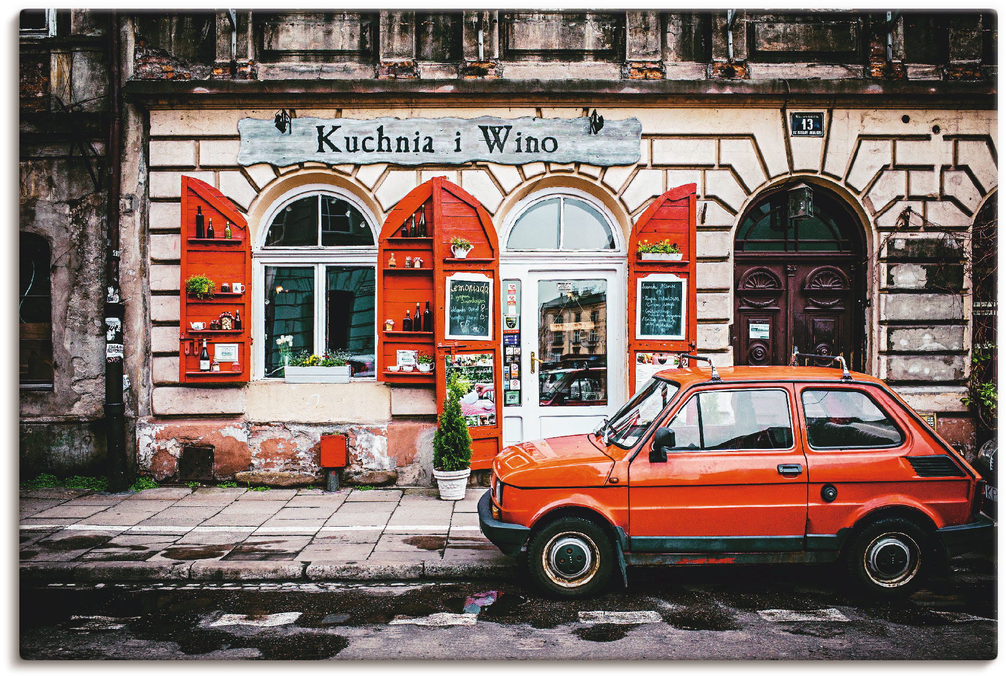 Artland Leinwandbild "Kuchnia i Wino in Kraków", Auto, (1 St.), auf Keilrah günstig online kaufen