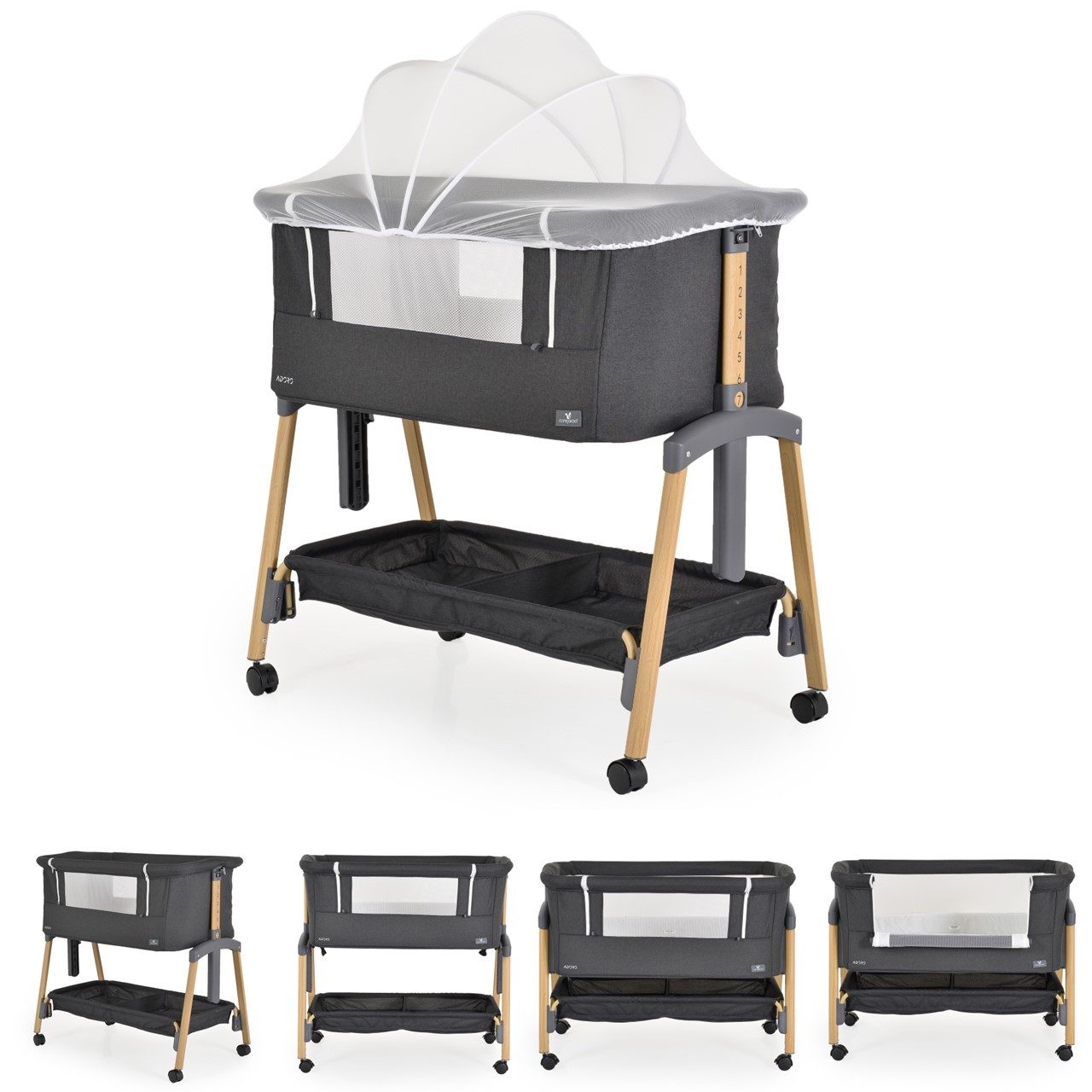 Cangaroo Komplettbett Babybett, Beistellbett Adoro, verstellbar, günstig online kaufen