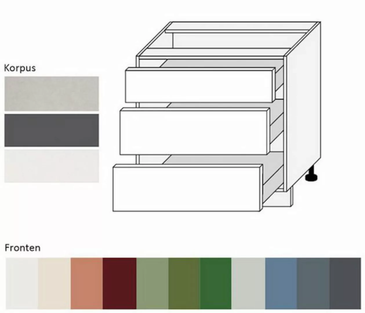 Feldmann-Wohnen Unterschrank Florence (Florence, 1-St) 80cm Front- & Korpus günstig online kaufen