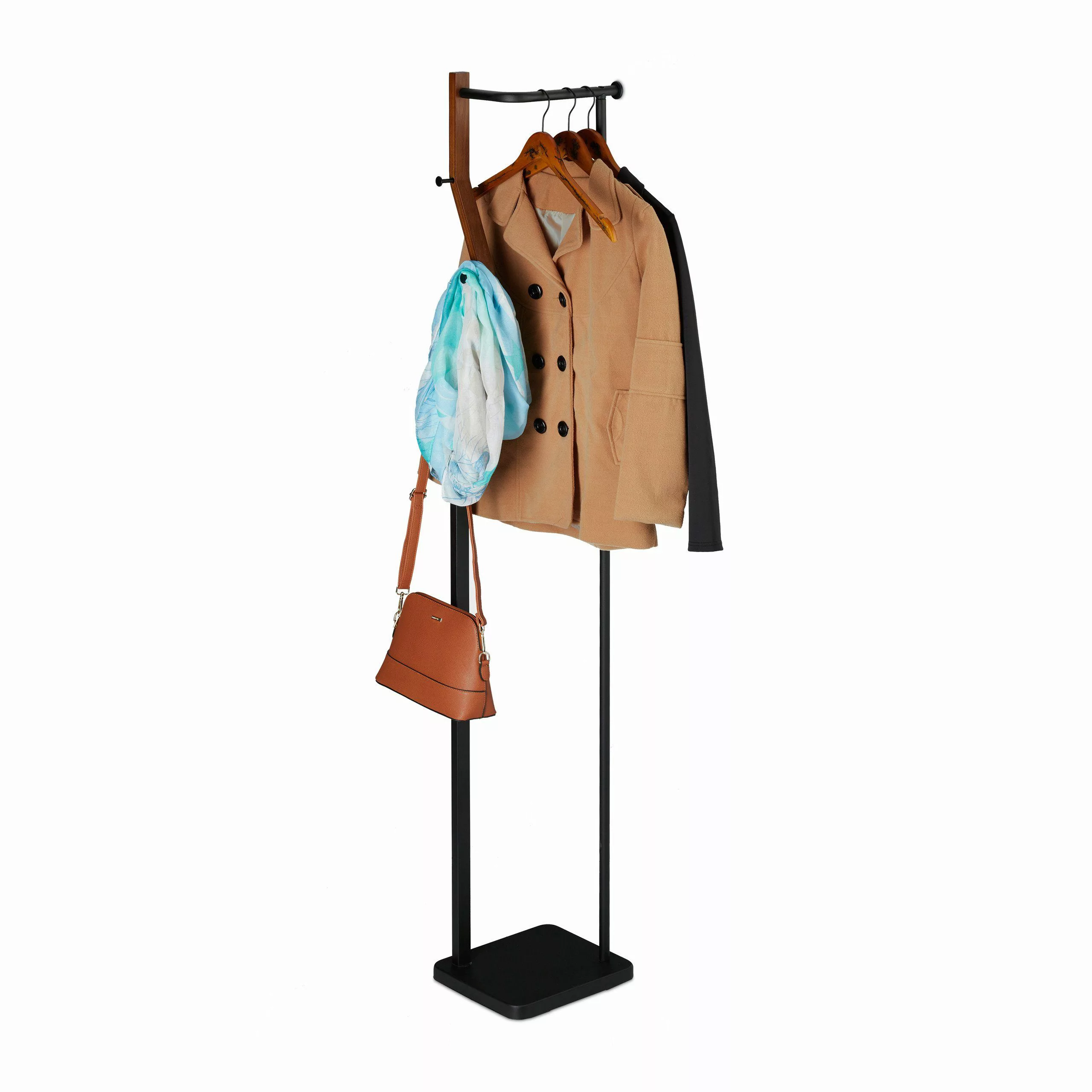 relaxdays Garderobenständer Metall & Holz günstig online kaufen